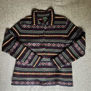 Vintage 90s Ralph Lauren Faires Isle, button down sweater.